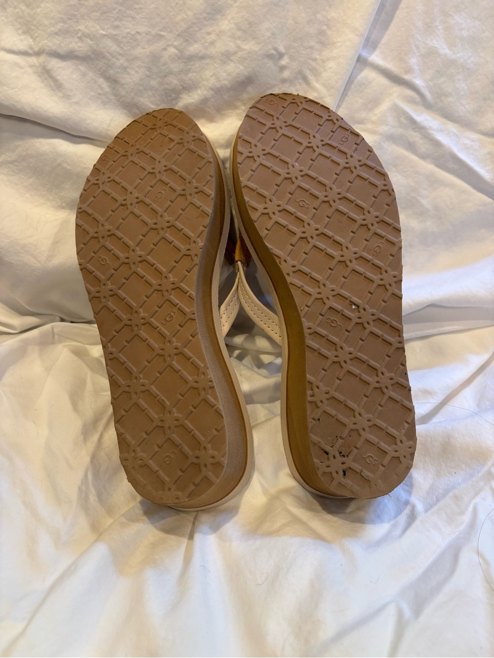 UGG Ruby Leather Wedge Flip-Flop Sandals Size 7 - Picture 4 of 5